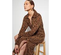 Monsoon Women's Aubrey Jersey Leopard Print Dress in Brown | Size: 22