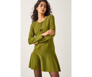 Monsoon Women's Bayle Bow Knit Mini Dress Green | Size: 20