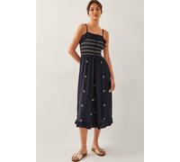 Monsoon Women's Blair Embroidered Frill Midi Dress Black | Size: Large