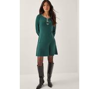 Monsoon Women's Brit Sparkle Bow Knit Dress Teal | Size: XL
