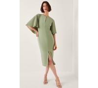 Monsoon Women's Cassandra Cape Sleeve Midi Dress Green | Size: 10