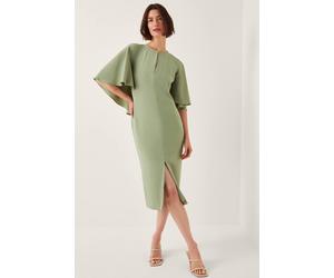 Monsoon Women's Cassandra Cape Sleeve Midi Dress Green | Size: 22