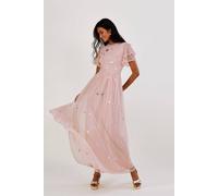 Monsoon Women's 'Catherine' Embellished Maxi Dress in Pink | Size: 10