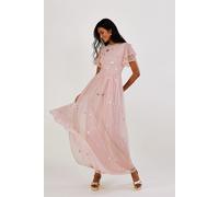 Monsoon Women's 'Catherine' Embellished Maxi Dress in Pink | Size: 10 Monsoon Pink 10