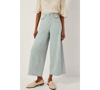 Monsoon Women's Ciara Cropped Wide Leg Jeans Blue in Pale Blue | Size: XL