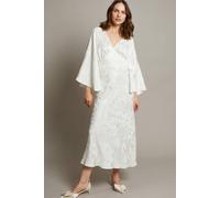 Monsoon Women's Clara Cape Satin Wedding Dress Ivory | Size: 18
