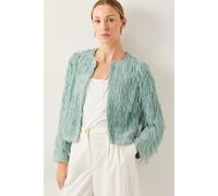 Monsoon Women's Cosima Fringe Jacket Green | Size: 16 Monsoon Green 16