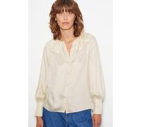 Monsoon Women's Daisy Frill Collar Satin Blouse Ivory | Size: XL Monsoon Ivory XL