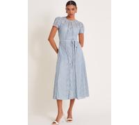 Monsoon Women's Ellie Lace Short Sleeve Midi Dress Grey | Size: 24