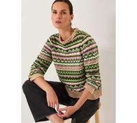 Monsoon Women's Fair Isle Jumper with Wool - Green, Green