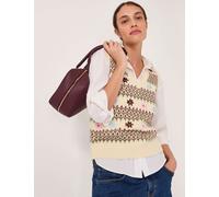 Monsoon Women's Floral Knitted Vest - M - Ivory Mix, Ivory Mix