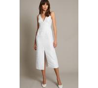 Monsoon Women's Frida Hand-Beaded Jacquard Pencil Wedding Dress Ivory | Size: 6