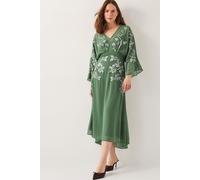 Monsoon Women's Hannah Embroidered Tea Dress Green | Size: 8 Monsoon Green 8