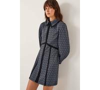 Monsoon Women's Jen Jacquard Jersey Mini Shirt Dress Grey | Size: 20