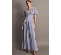 Monsoon Women's Kendra Embellished Maxi Dress Blue | Size: 6