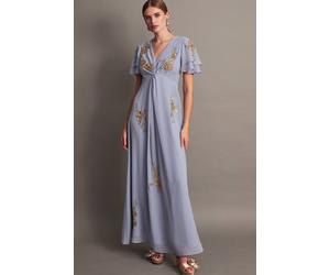 Monsoon Women's Kendra Embellished Maxi Dress Blue | Size: 6
