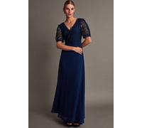 Monsoon Women's Lilibet Lace Maxi Dress Blue | Size: 8