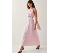 Monsoon Women's Maeve Sleeveless Satin Midi Dress Pink | Size: 16