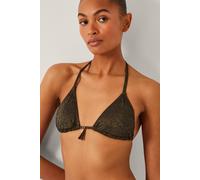 Monsoon Women's Mia Glitter Triangle Bikini Top Black | Size: 16