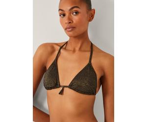 Monsoon Women's Mia Glitter Triangle Bikini Top Black | Size: 16