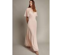 Monsoon Women's Mona Angel Sleeve Maxi Dress Pink | Size: 18