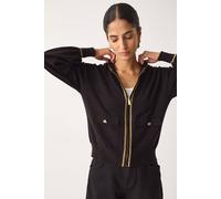 Monsoon Women's Nolan Knit Bomber Jacket Black | Size: 2XL