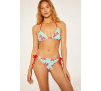 Monsoon Women's Pamela Palm Print Bikini Top Green | Size: 20