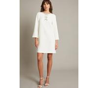 Monsoon Women's Paola Bow Diamante Shift Wedding Dress Ivory | Size: 10