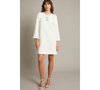 Paola Bow Diamante Shift Wedding Dress Ivory Monsoon Ivory 14