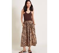 Monsoon Women's Raife Leopard Print Skirt in Natural | Size: 2XL