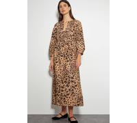 Monsoon Women's Raife Leopard Print Tie Midi Dress in Natural | Size: Large