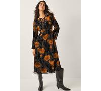 Monsoon Women's Reese Devor Polka Dot Midi Dress Black | Size: 10 Monsoon Black 10