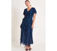Monsoon Women's Renata Ruffle Maxi Dress Blue | Size: 10 Monsoon Blue 10