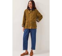 Monsoon Women's Rosie Corduroy Collar Barn Jacket Gold in Olive | Size: Large Monsoon Olive L