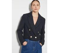 Monsoon Women's Rubi Crop Tweed Blazer in Black | Size: XL