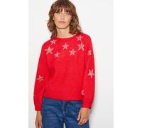 Monsoon Women's Sabrina Embellished Star Jumper Red | Size: 2XL