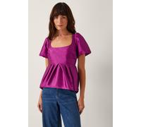 Monsoon Women's Sandra Smock Puff Sleeve Top Purple | Size: 12 Monsoon Purple 12