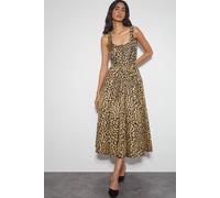 Monsoon Women's Sicily Fit & Flare Midi Dress Brown | Size: 24