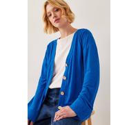 Monsoon Women's Sky Linen-Blend Jacket Blue | Size: Medium