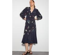 Monsoon Women's Tina Twist Front Midi Dress Black | Size: 8