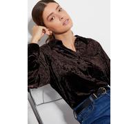 Monsoon Women's Vida Velvet Shirt Pink in Chocolate | Size: Small Monsoon Chocolate S