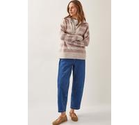 Monsoon Women's Zia Stripe Half-Zip Jumper Natural | Size: Small Monsoon Natural S