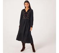 Monsoon Zoie Embroidered Kaftan Midi Dress BLACK LARGE