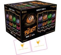 Monster Alcohol 6% | The Beast Variety Pack 2 | 12 Cans | + 2x Celebration Spirits Beer Mats