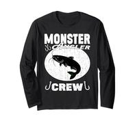 Monster Angler Crew Fresh Water Big Fish Fishing Monsters Long Sleeve T-Shirt