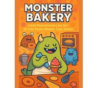 Monster Bakery Adult Coloring Book: Cute Dessert Monsters, Whisks and Ovens, Cozy Pastry Labs, Bold Outline Art for Relaxation, Mindful Creativity