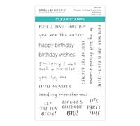 Spellbinders Sentiments Clear Stamp Set from The Monster Birthday Collection, ONE