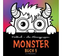 MONSTER - Buch 5: Buchkollektion: 105 Kleine Monster - Malbuch - Kirerah Bücher (105 Keline Monster)