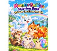 Monster Buddies Coloring Book for Kids Ages 5-10 | 45 Cute Kawaii Creatures to Color: A Fantasy Coloring Adventure with Adorable Monsters, Magical Animals, and Whimsical Friends