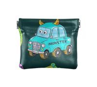Monster Car Colorful Green Fashion Women Leather Coin Purse Portable Mini Cosmetic Case for Men Women Travel monedero Chico para monedas